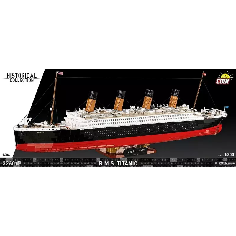 Zestaw konstrukcyjny Cobi R.M.S. Titanic, model, 3260 plastikowych klocków (COBI-1686)
