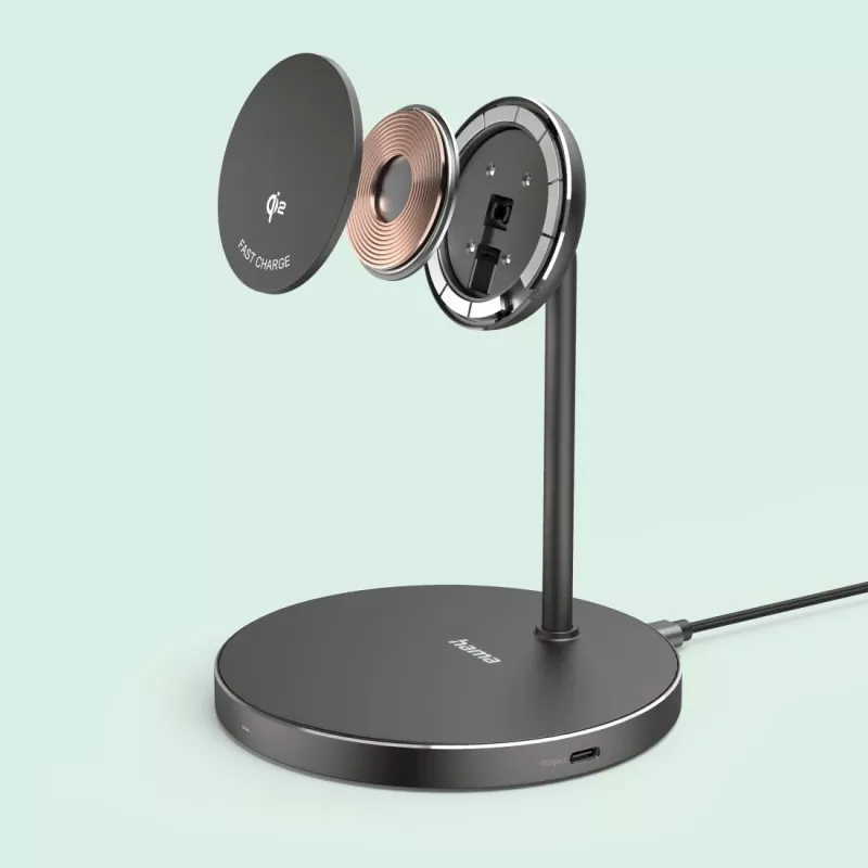 Hama 00201737 ładowarka do urządzeń mobilnych Słuchawki, Smartfon Czarny USB Ładowanie bezprzewodowe Szybkie ładowanie Wewnętrzna
