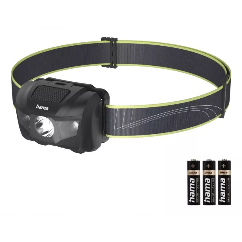 Hama HL200 Czarna, Niebieska, Żółta Latarka czołowa LED