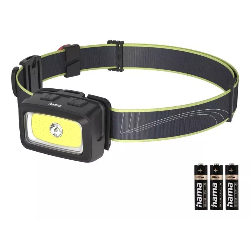 Lampa czołowa Hama HL350 Czarna, Niebieska, Żółta LED