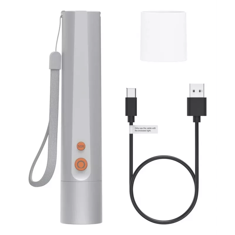 Latarka ręczna Hama FL350-C srebrna LED 3W USB do ładowania