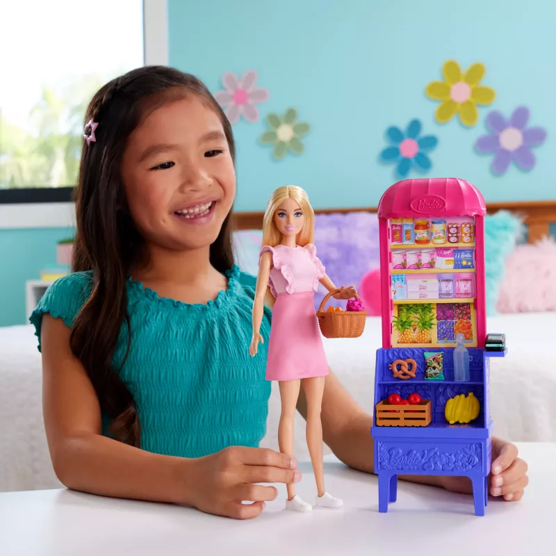 Barbie i Teresa Przepis na Przyjaźń Malibu na Targu Lalka i Zestaw z 11 Akcesoriami