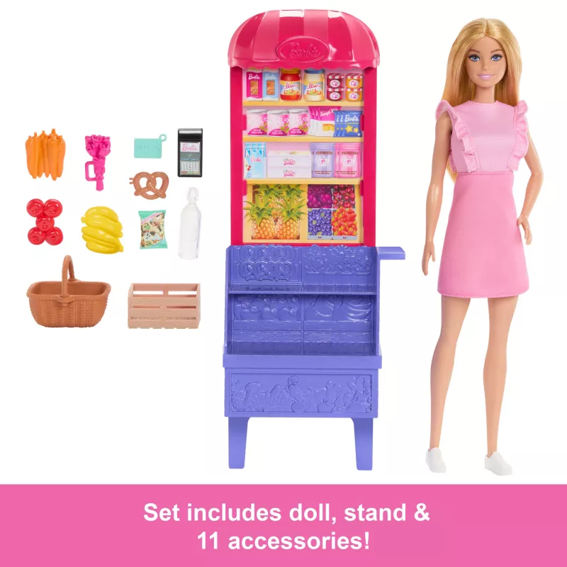 Barbie i Teresa Przepis na Przyjaźń Malibu na Targu Lalka i Zestaw z 11 Akcesoriami