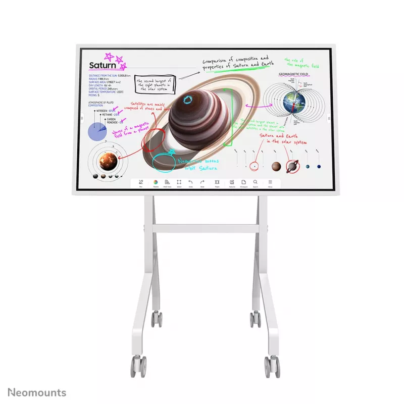 Wózek Neomounts FL50-515WH1 Samsung Flip do wyświetlaczy 55–65 cali, obrotowy, z regulacją wysokości, biały