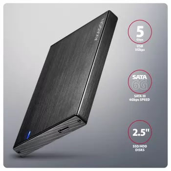 Axagon EE25-XA6C Kompaktowa aluminiowa obudowa zewnętrzna USB-C 5 Gb/s – SATA 6G na dyski 2,5 inch SSD/HDD