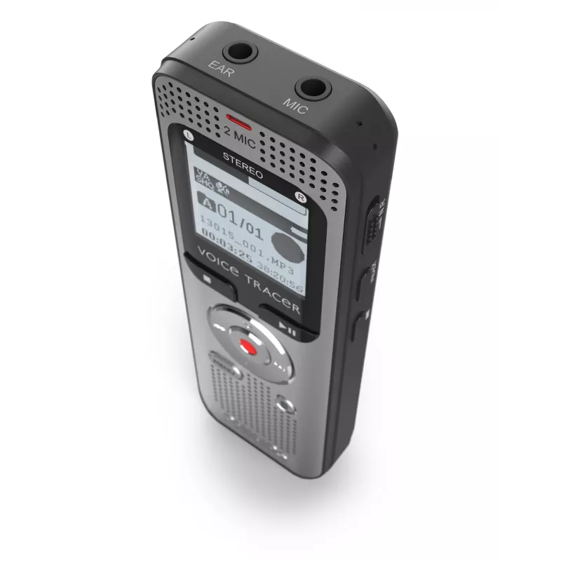 Dyktafon Philips Voice Tracer DVT2015, pamięć wewnętrzna, karta Flash, srebrny, czas nagrywania 2370 h