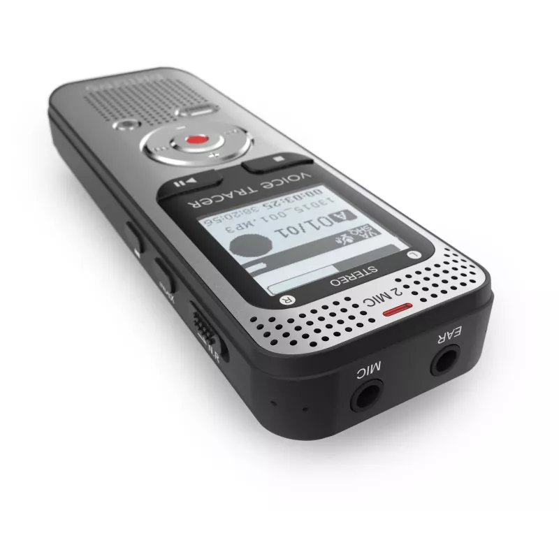 Dyktafon Philips Voice Tracer DVT2015, pamięć wewnętrzna, karta Flash, srebrny, czas nagrywania 2370 h