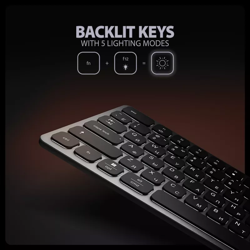 Axagon HMC-KB-CRL, hub USB 5 Gb/s z klawiaturą, HDMI 4K/60 Hz, 3x USB-A, SD/mSD, audio, PD100, układ cyrylica