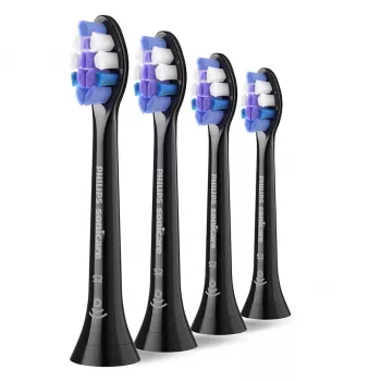 Końcówki do szczoteczki Philips HX6054/88 — zestaw 4 szt., bardzo miękkie włosie, czarne