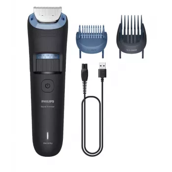 Trymer do brody Philips BT3665/15 z w pełni metalowymi ostrzami, 0,5–20 mm, 40 stopni, bezprzewodowy, czarny