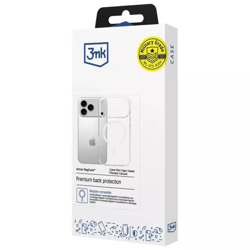 Etui ochronne 3MK Armor MagCase do Apple iPhone 17 Pro, mocowanie magnetyczne, wykończenie przezroczyste/dymne