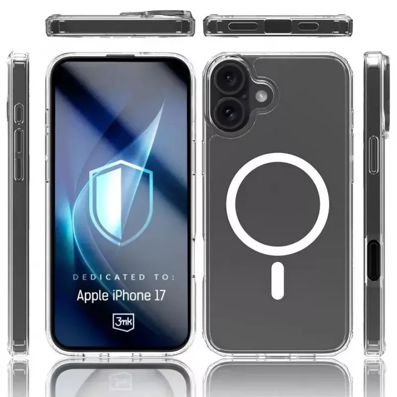 Pokrowiec na telefon 3MK do Apple iPhone 17, przezroczyste etui TPU/PU, na ekran 6,3 cala (16 cm)