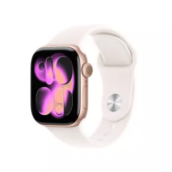 Apple Watch Series 11 GPS 42mm Koperta Aluminiowa w Kolorze Rose Gold Pasek Sportowy Light Blush S/M
