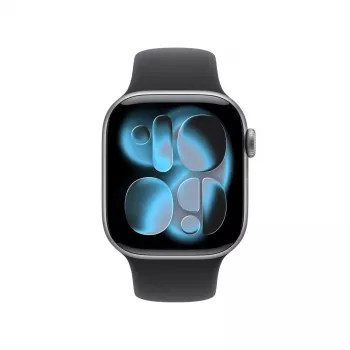 Apple Watch Series 11 GPS + Cellular 42mm Koperta Aluminiowa Kosmiczna Szarość z Czarnym Paskiem Sport - S/M