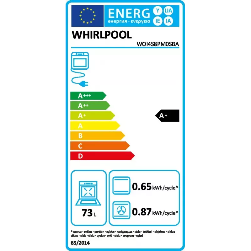 Piekarnik do zabudowy Whirlpool WOI4S8PM0SBA 73 L Czarny Elektryczny Sterowanie dotykowe