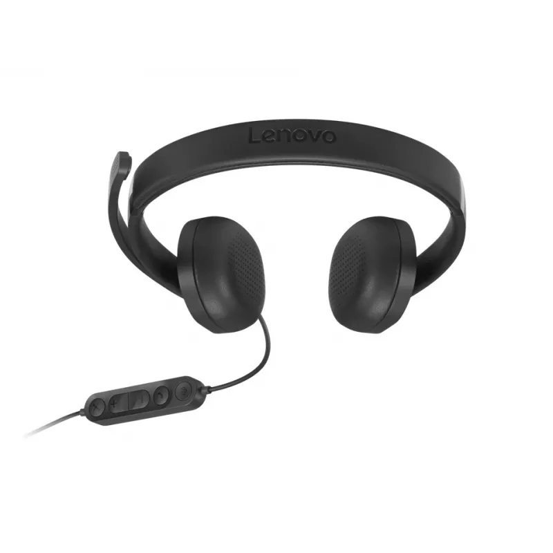 Lenovo VoIP Headset 5000 Przewodowy Head-band Do biura/Call center USB Type-C Czarny