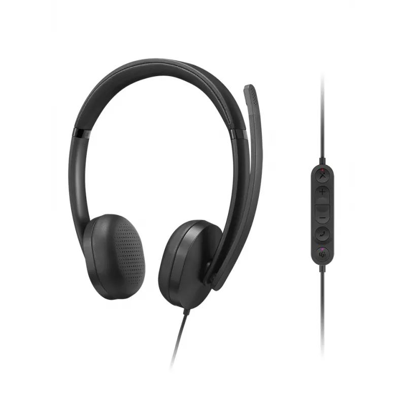 Lenovo VoIP Headset 5000 Przewodowy Head-band Do biura/Call center USB Type-C Czarny