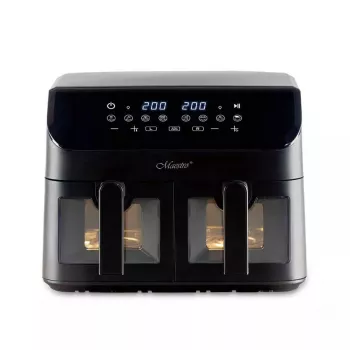 Frytkownica powietrzna Maestro MR-758, podwójny kosz 2×4,5 L, 1400–1800W, regulowana 80–200°C, 8 programów, minutnik 30 min