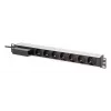 DIGITUS PDU - 1U aluminiowa listwa rack z 7 gniazdami bezpieczeństwa 16A 4000W 250VAC 50/60Hz 1x wyłącznik nadprądowy