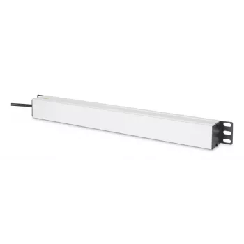 DIGITUS PDU - 1U aluminiowa listwa rackowa 8x gniazdo CEE 7/7 1x gniazdo wtyczka 10A 250VAC 50/60Hz wtyczka IEC C14 z bezpiecznikiem wstępnym