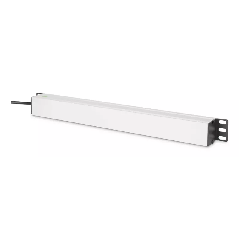 DIGITUS PDU - 1U aluminiowa listwa rackowa 8x gniazdo CEE 7/7 1x gniazdo wtyczka 10A 250VAC 50/60Hz wtyczka IEC C14 z bezpiecznikiem wstępnym