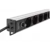 DIGITUS PDU - 1U aluminiowa listwa rackowa 8x gniazdo CEE 7/7 1x gniazdo wtyczka 10A 250VAC 50/60Hz wtyczka IEC C14 z bezpiecznikiem wstępnym