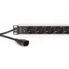 DIGITUS PDU - 1U aluminiowa listwa rackowa 8x gniazdo CEE 7/7 1x gniazdo wtyczka 10A 250VAC 50/60Hz wtyczka IEC C14 z bezpiecznikiem wstępnym