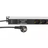 DIGITUS PDU - Aluminiowa listwa zasilająca montowalna w racku z filtrem częstotliwości 2m 16A 3600W 230VAC 50/60Hz 7x bezpiecznik 2x gniazdo