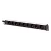 DIGITUS PDU - 1U aluminiowa listwa zasilająca do montażu w szafie rack 8x gniazdo bezpieczne 1x gniazdo 16A 230VAC 50/60Hz wtyk IEC C20