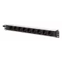 DIGITUS PDU - 1U aluminiowa listwa zasilająca do montażu w szafie rack 8x gniazdo bezpieczne 1x gniazdo 16A 230VAC 50/60Hz wtyk IEC C20