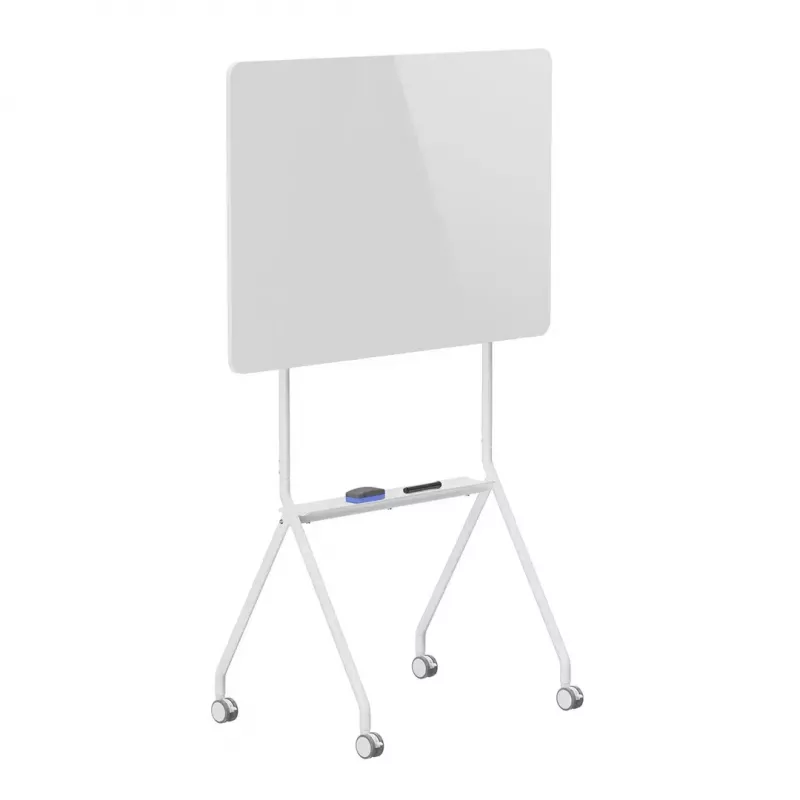 Tablica suchościeralna ergo office ER-306 — jednostronna pozioma, 1190×790 mm, wolnostojąca stalowa z kółkami, magnetyczna