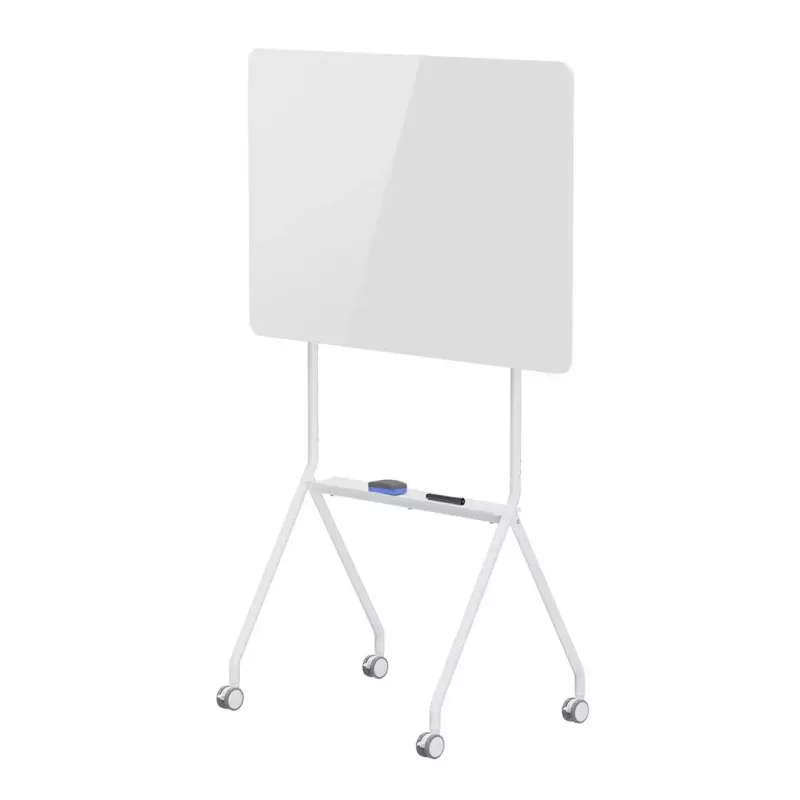 Tablica suchościeralna ergo office ER-306 — jednostronna pozioma, 1190×790 mm, wolnostojąca stalowa z kółkami, magnetyczna