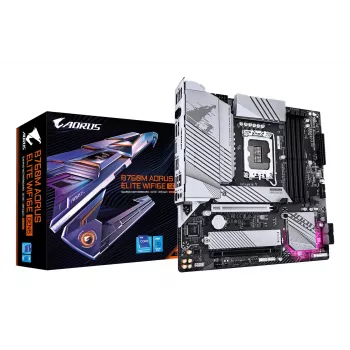 Płyta główna GIGABYTE B760M AORUS ELITE WIFI6E GEN5 — Micro ATX, LGA1700, DDR5 do 5600MHz, 12+1+1 VRM, 2x PCIe4.0 M.2, Wi‑Fi 6E, 2.5 GbE
