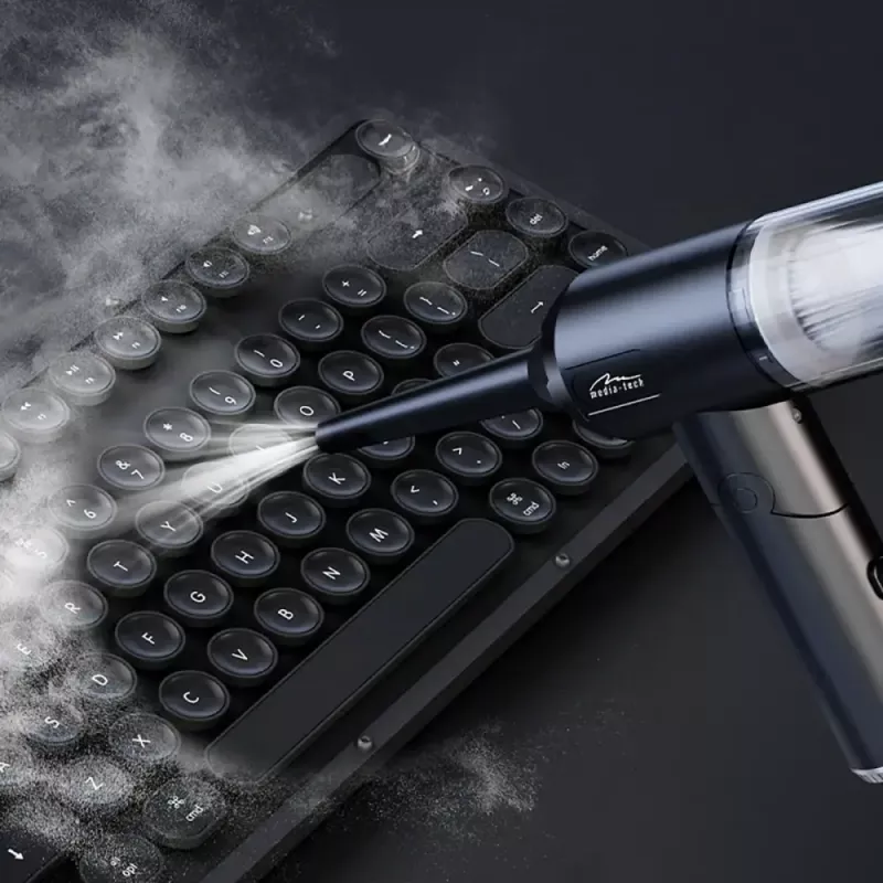 Mini dmuchawa MEDIA-TECH MT6538 2 W 1 Jet Air Duster — bezprzewodowy ręczny czyścik, 2000 mAh, 65 W, 2500 l/min, 7000 Pa