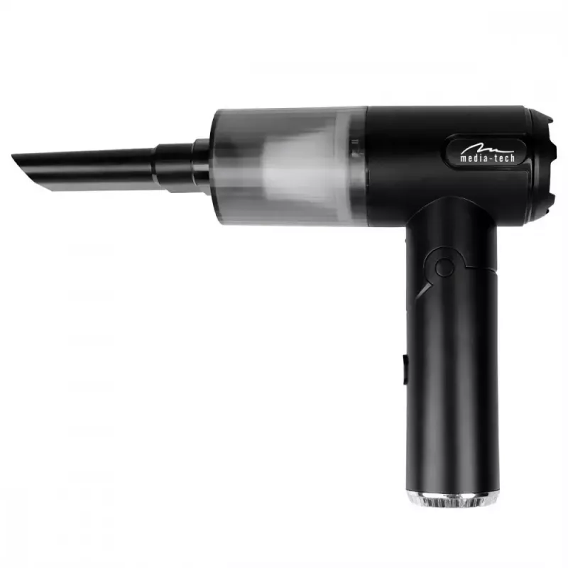 Mini dmuchawa MEDIA-TECH MT6538 2 W 1 Jet Air Duster — bezprzewodowy ręczny czyścik, 2000 mAh, 65 W, 2500 l/min, 7000 Pa