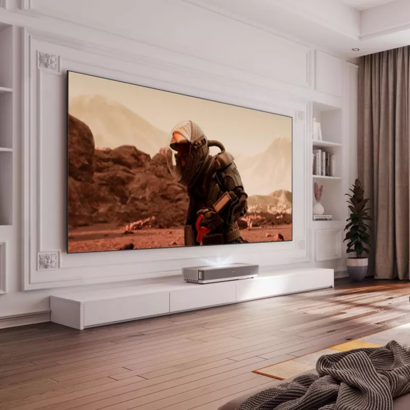 Projektor Hisense 120L5ND Ultra krótkiego rzutu 2700 ANSI lumenów DLP UHD 4K (3840x2160) Czarny, Srebrny 3D