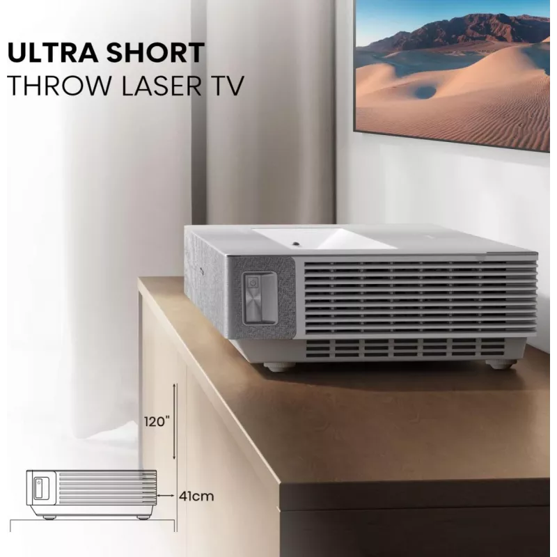 Projektor Hisense 120L5ND Ultra krótkiego rzutu 2700 ANSI lumenów DLP UHD 4K (3840x2160) Czarny, Srebrny 3D