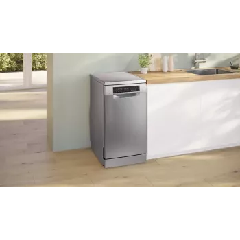 Wolnostojąca zmywarka Bosch Serie 6 SPS6EMI21E — Slimline 45 cm, 10 kompletów, 8 programów, klasa energetyczna B