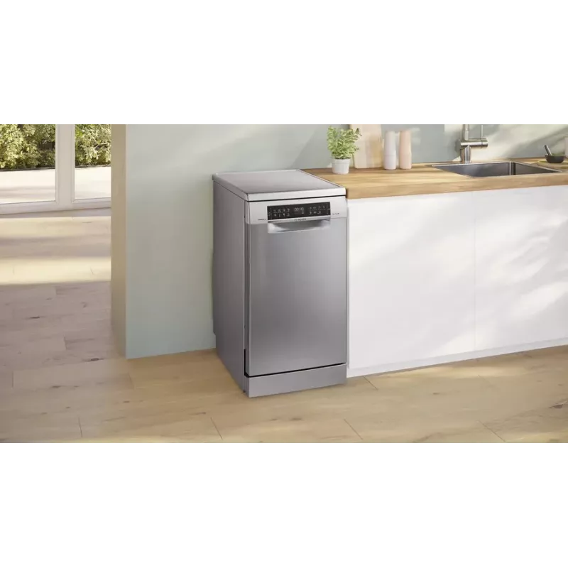 Wolnostojąca zmywarka Bosch Serie 6 SPS6EMI21E — Slimline 45 cm, 10 kompletów, 8 programów, klasa energetyczna B