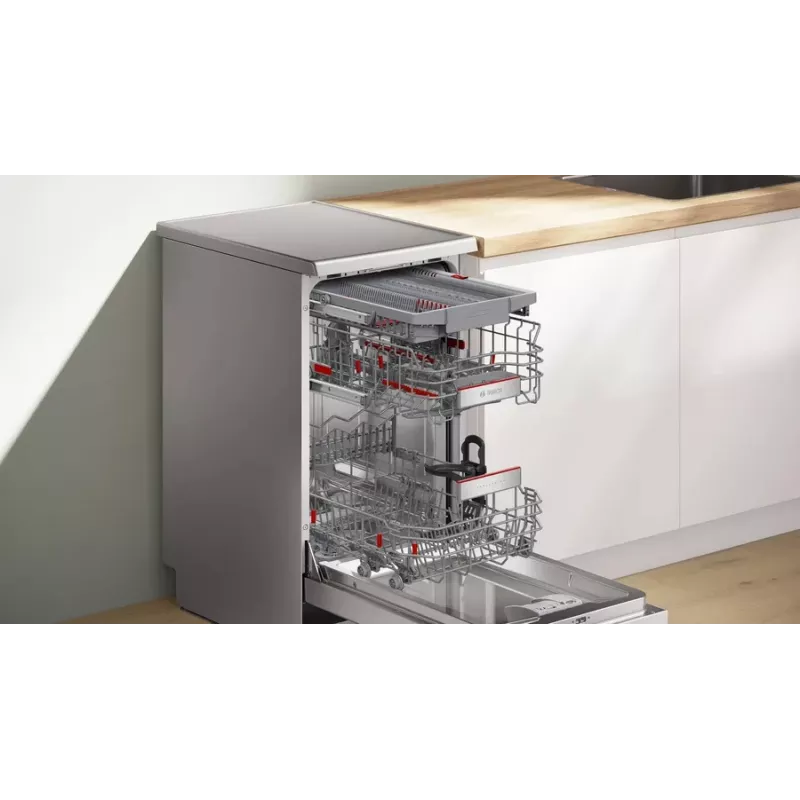 Wolnostojąca zmywarka Bosch Serie 6 SPS6EMI21E — Slimline 45 cm, 10 kompletów, 8 programów, klasa energetyczna B