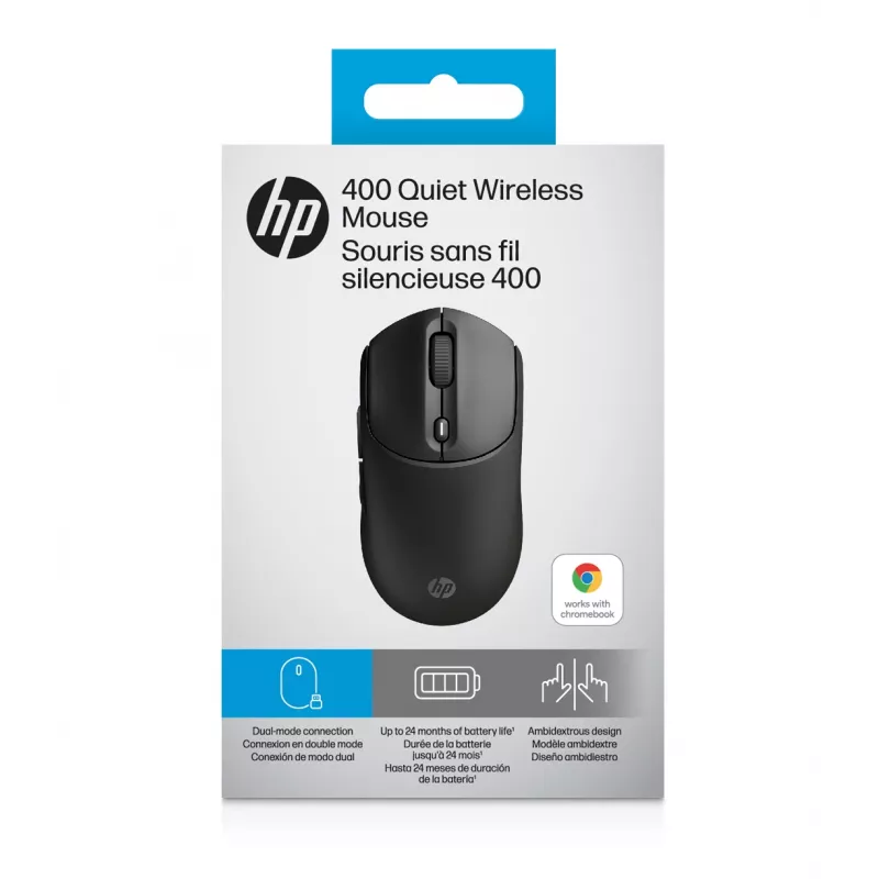 Mysz bezprzewodowa HP 400 Quiet Czarny, symetryczna, RF Wireless + Bluetooth, 6000 DPI, czarna
