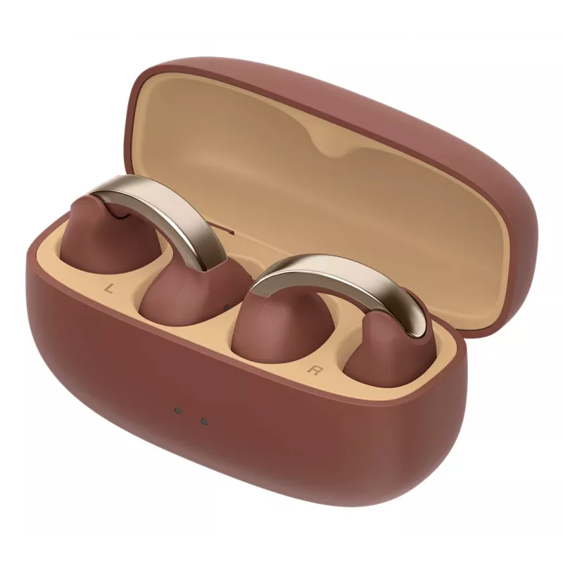 JVC HA-NP1T Zestaw słuchawkowy True Wireless Stereo (TWS) Ear-clip-on Rozmowy/Muzyka USB Type-C Bluetooth Brązowy, Srebrny