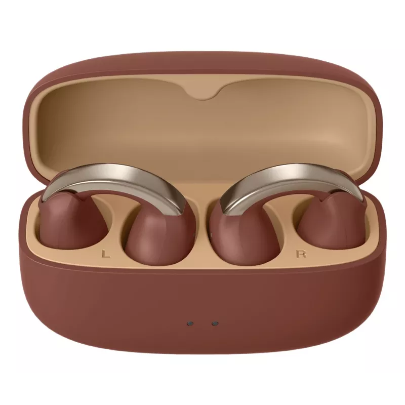 JVC HA-NP1T Zestaw słuchawkowy True Wireless Stereo (TWS) Ear-clip-on Rozmowy/Muzyka USB Type-C Bluetooth Brązowy, Srebrny