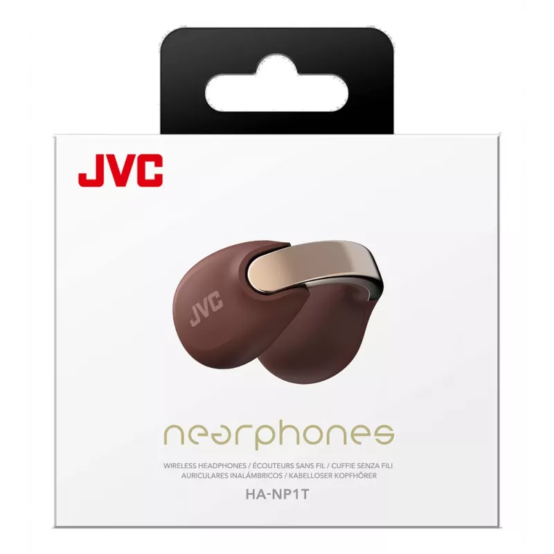 JVC HA-NP1T Zestaw słuchawkowy True Wireless Stereo (TWS) Ear-clip-on Rozmowy/Muzyka USB Type-C Bluetooth Brązowy, Srebrny