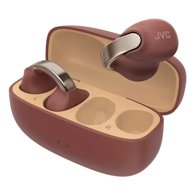 JVC HA-NP1T Zestaw słuchawkowy True Wireless Stereo (TWS) Ear-clip-on Rozmowy/Muzyka USB Type-C Bluetooth Brązowy, Srebrny