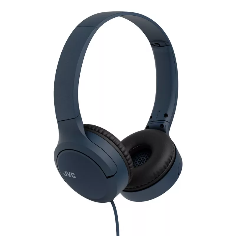 Przewodowe słuchawki binauralne JVC HA-S33UCAU, pałąk nagłowny, USB-C, 2 przetworniki 2,97 cm, 20–20000 Hz, kabel 1,2 m, niebieskie