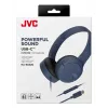 Przewodowe słuchawki binauralne JVC HA-S33UCAU, pałąk nagłowny, USB-C, 2 przetworniki 2,97 cm, 20–20000 Hz, kabel 1,2 m, niebieskie