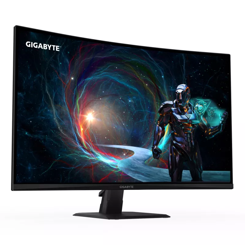GIGABYTE GS32QCA 31,5-calowy zakrzywiony monitor gamingowy QHD — 2560 x 1440, 180Hz, 1ms, 250 cd/m², FreeSync, gotowy na HDR, HDMI 2.0, DisplayPort 1.4