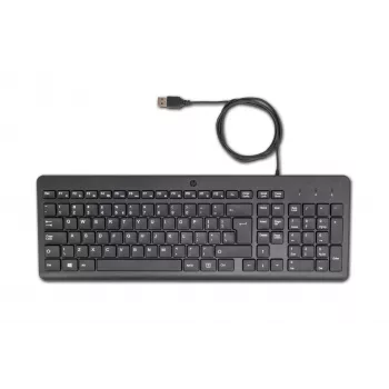 HP 150 Wired klawiatura, Pełnowymiarowa (100%), Przewodowa, USB, Mechaniczna, QWERTY, Czarna