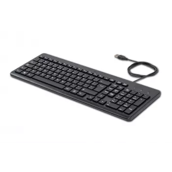 HP 150 Wired klawiatura, Pełnowymiarowa (100%), Przewodowa, USB, Mechaniczna, QWERTY, Czarna